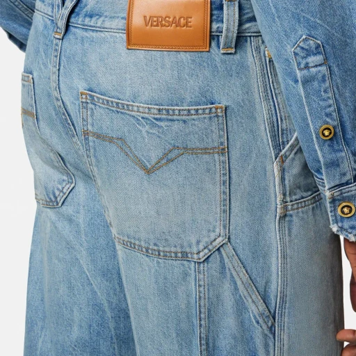 Versace Logo Patch Cargo Jeans
