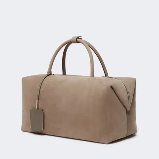 Large Nubuck Leather Boston Bag
