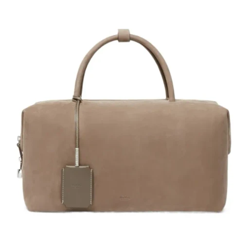 Large Nubuck Leather Boston Bag