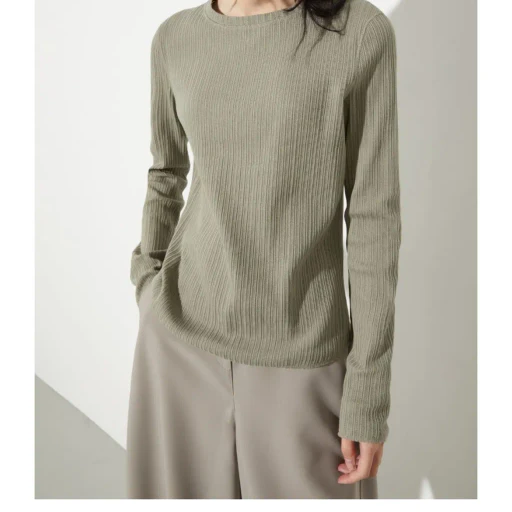 Ribbed Knit T-Shirt