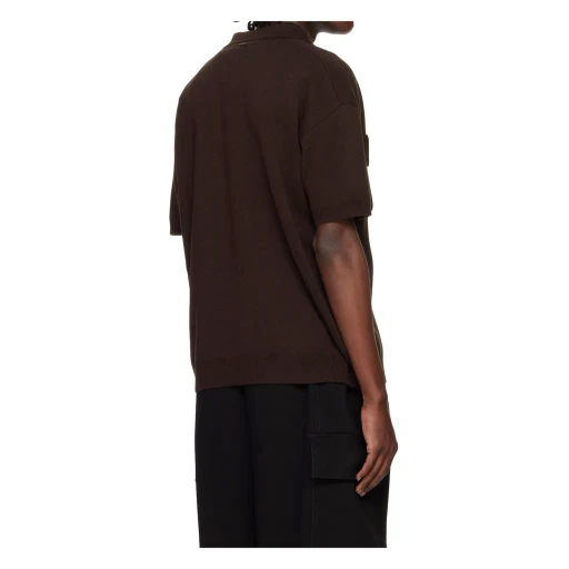 Wool Blend Short-Sleeved Polo Shirt