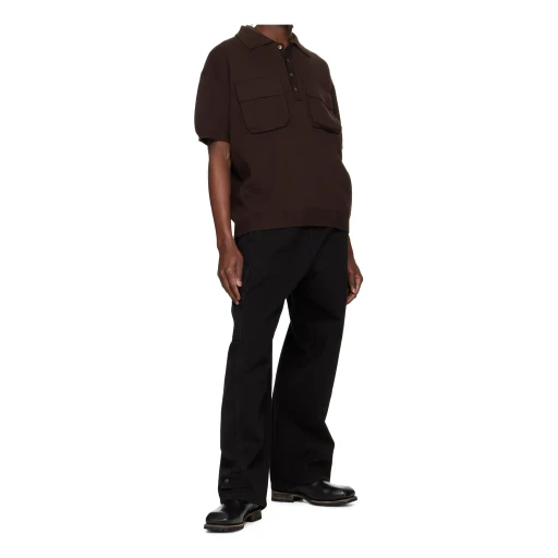 Wool Blend Short-Sleeved Polo Shirt