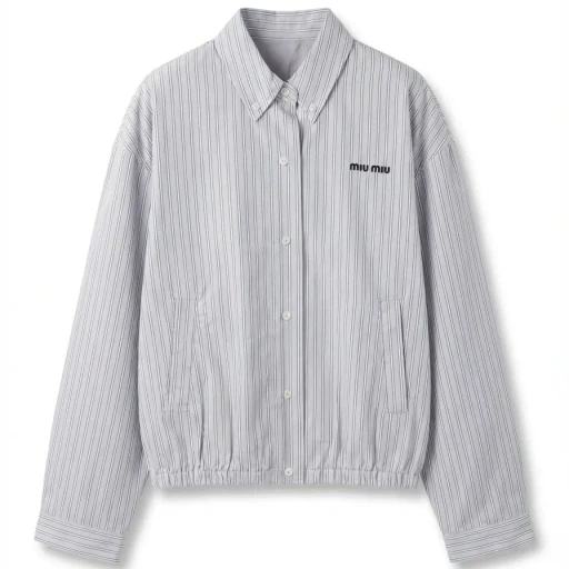 Striped Poplin Casual Jacket