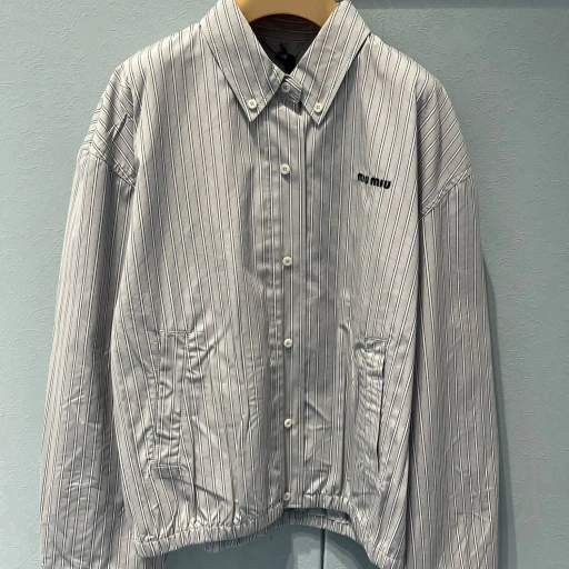 Striped Poplin Casual Jacket