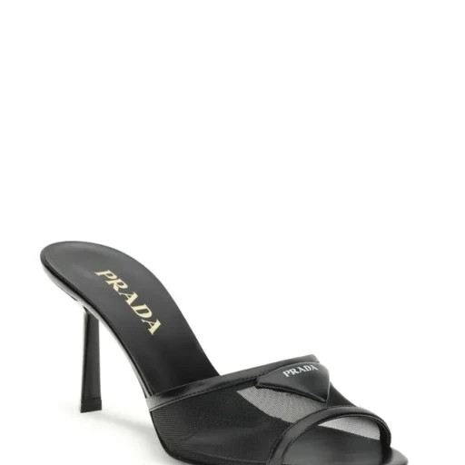 Prada Logo Detailed Heeled Sandals