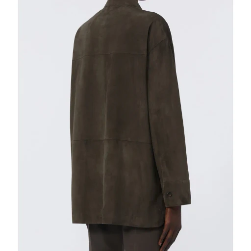 Long-Sleeved Leather Jacket