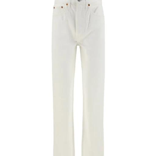 Re/Done High Rise Stove Pipe Cropped Jeans