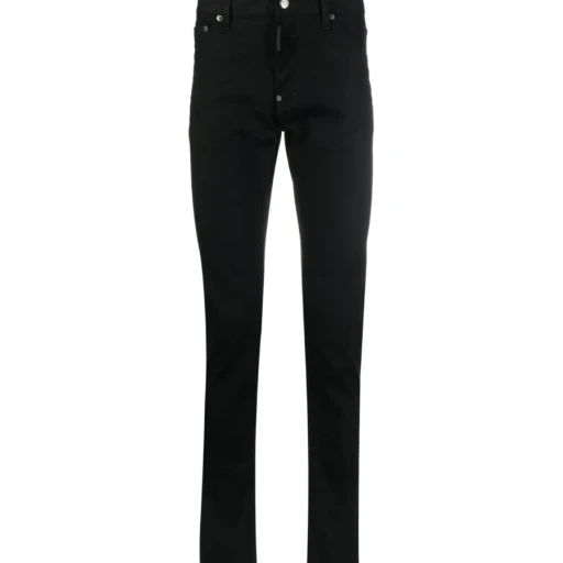 Dsquared2 Logo Patch Straight Leg Slim-Cut Jeans