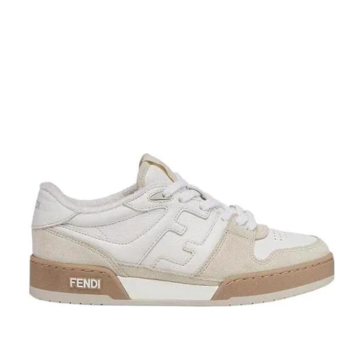Fendi Match White Suede Low-Cut Shoes