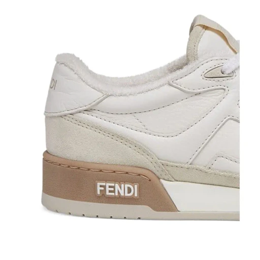 Fendi Match White Suede Low-Cut Shoes
