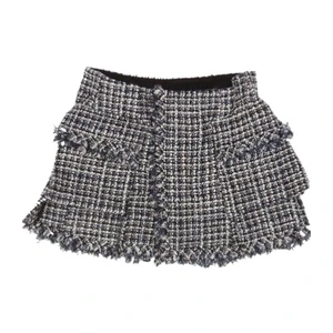 Sacai Asymmetric Tweed Wrap Mini Skirt