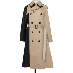 Sacai Two-Toned Double Breasted Belted Trench Coat