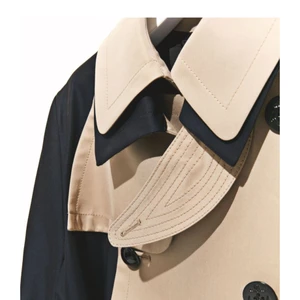 Sacai Two-Toned Double Breasted Belted Trench Coat