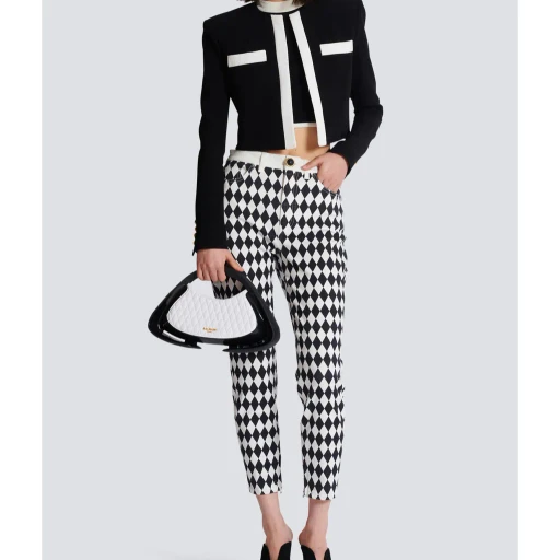 Balmain Two-Tone Crepe Spencer Jacket