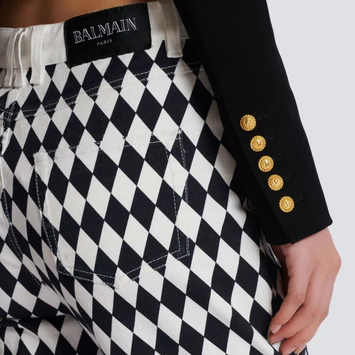 Balmain Two-Tone Crepe Spencer Jacket
