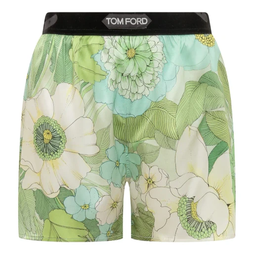 Logo-Waistband Floral-Print Shorts