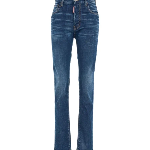 Dsquared2 Logo Patch Straight Leg Jeans
