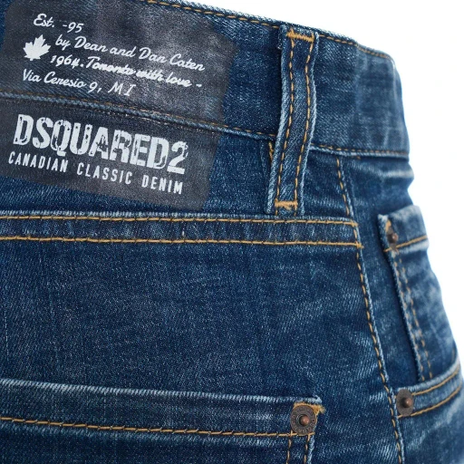 Dsquared2 Logo Patch Straight Leg Jeans