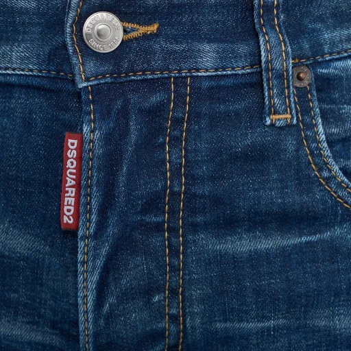 Dsquared2 Logo Patch Straight Leg Jeans