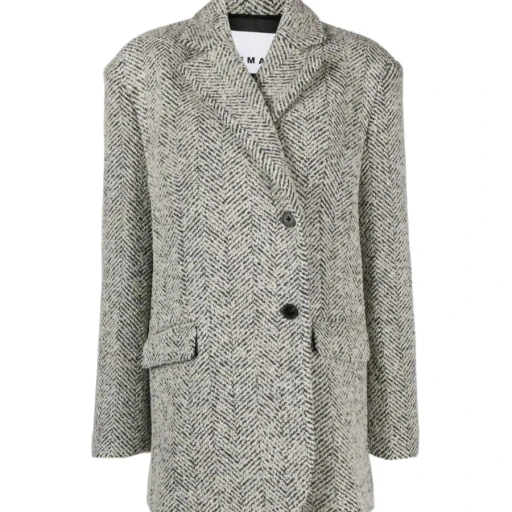 Herringbone Blended Short Coat