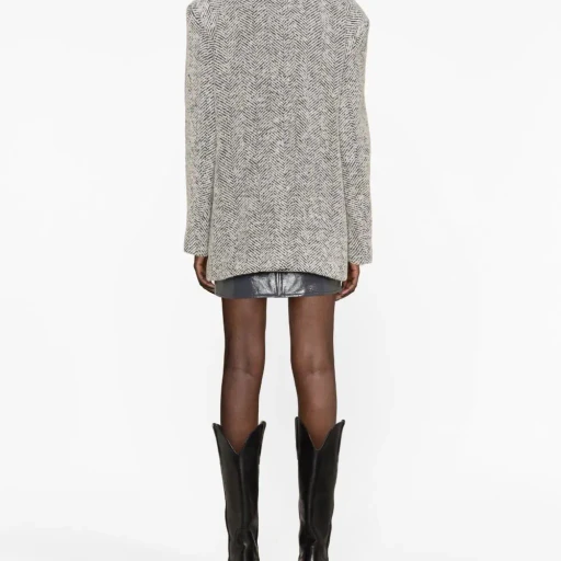 Herringbone Blended Short Coat