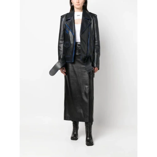 Off-White Belted Leather Jacket