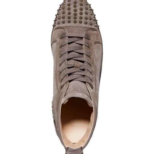 Christian Louboutin Lou Spikes Embellished Mid-Top Sneakers
