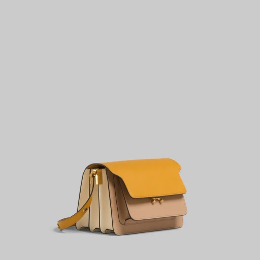 Tricolor Leather Medium Trunk Bag
