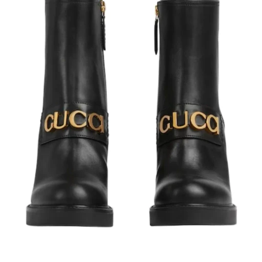 Logo-Plaque Leather Boots