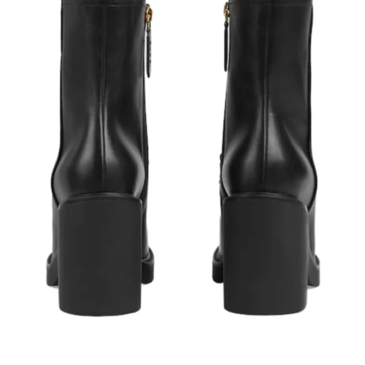 Logo-Plaque Leather Boots