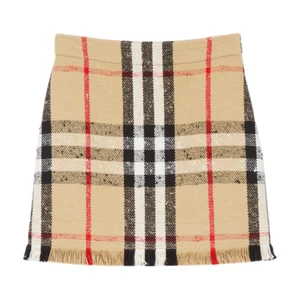 Burberry Checked Frayed Edge Mini Skirt