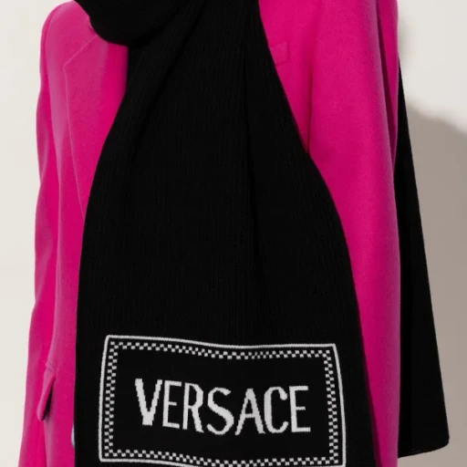 Versace Logo-Embroidered Scarf