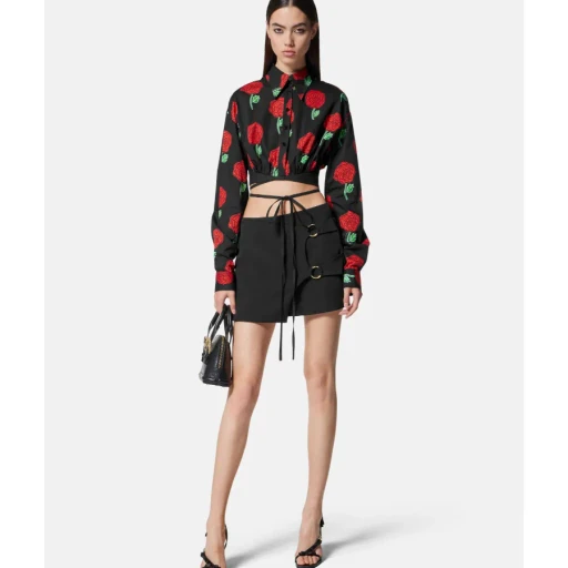 Floral-Print Long-Sleeved Blouse