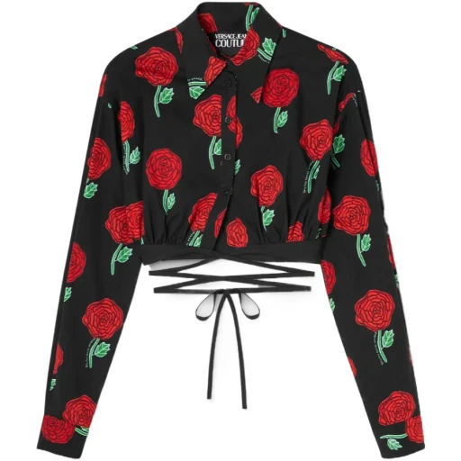 Floral-Print Long-Sleeved Blouse