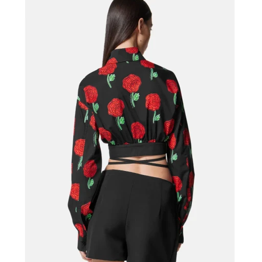 Floral-Print Long-Sleeved Blouse