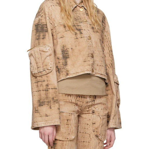 Camouflage Pattern Denim Coat