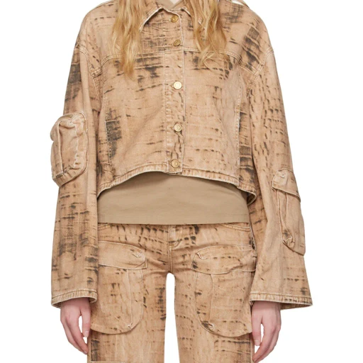 Camouflage Pattern Denim Coat