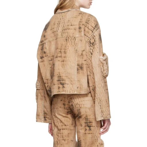 Camouflage Pattern Denim Coat