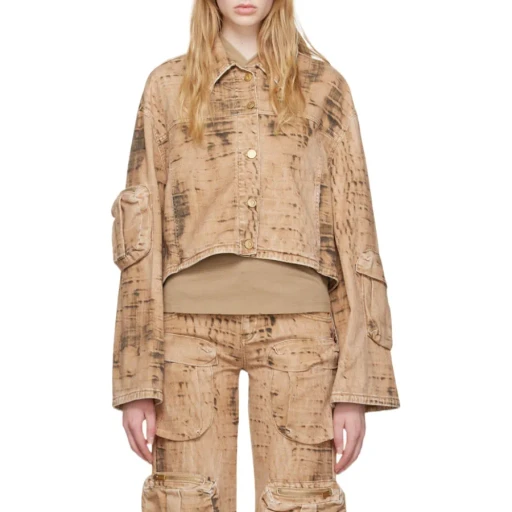 Camouflage Pattern Denim Coat
