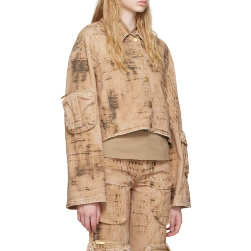 Camouflage Pattern Denim Coat