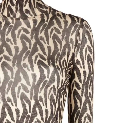 Graphic-Print Roll-Neck Top
