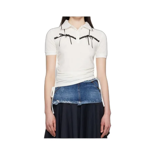 Bow-Detail Polo Top
