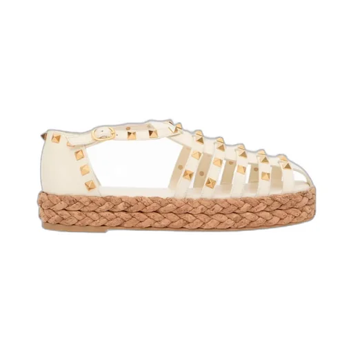 Valentino Garavani Rockstud Buckle Detailed Flat Shoes