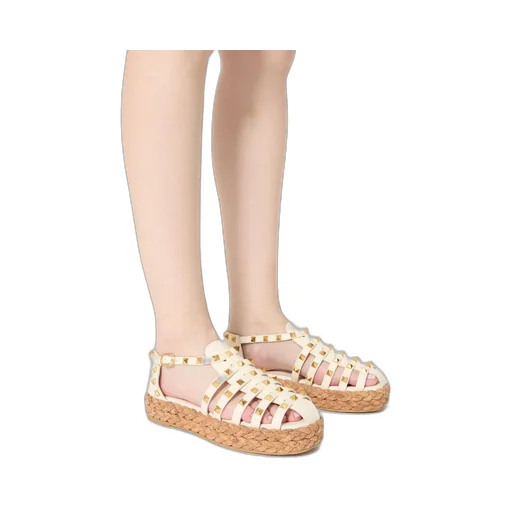Valentino Garavani Rockstud Buckle Detailed Flat Shoes