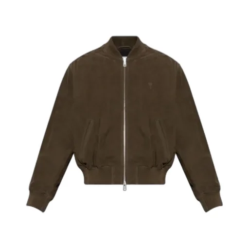 Ami Paris Logo Embroidered Zipped Jacket
