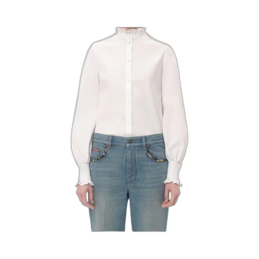 Valentino Button-Up Ruffle Detailed Shirt