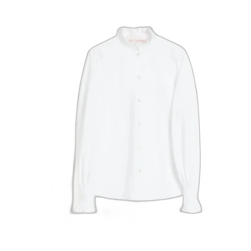 Valentino Button-Up Ruffle Detailed Shirt