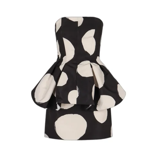 Nina Ricci Techno Taffeta Peplum Dress