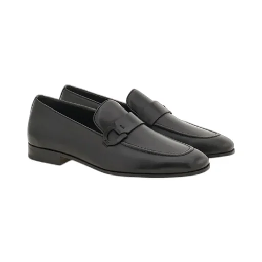 Ferragamo Gancini Plaque Slip-On Loafers
