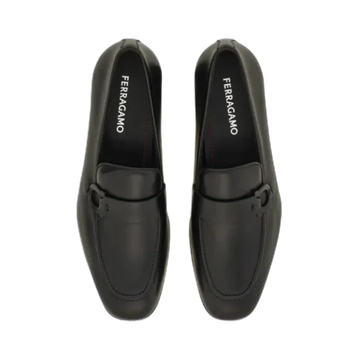 Ferragamo Gancini Plaque Slip-On Loafers